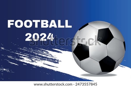 Background with soccer ball and splashes in realism style. Championship. Team. Cup, sports game. Social media. International sport. Trophy. Tournament. Vector illustration. Icon. Banner. Template 