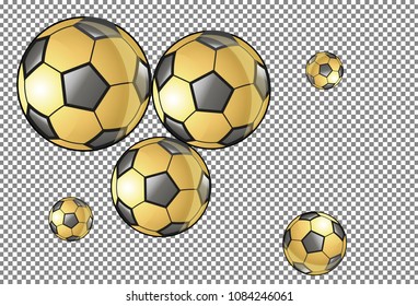 Background with soccer balls. Colorful sportish wallpaper for boy, textile