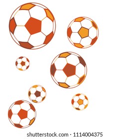 Background with soccer balls. Colorful sportish wallpaper for boy, textile