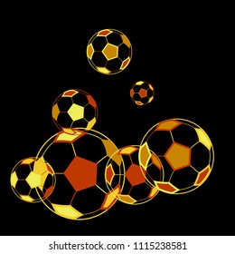 Background Soccer Balls Colorful Sportish Wallpaper Stock Vector