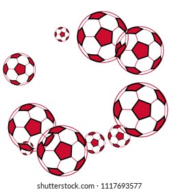 Background with soccer balls. Colorful sportish wallpaper for boy, textile