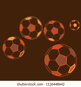 Background with soccer balls. Colorful sportish wallpaper for boy, textile