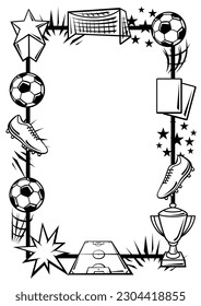 Background with soccer symbols. Football club illustration.