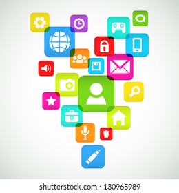 Background  With Social media icons. Vector illustration.