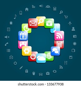 Background  With Social media icons. Vector illustration.