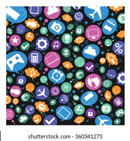background with social media network and internet communication concept