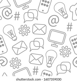 Background for social networks, seamless pattern for internet business, vector media background