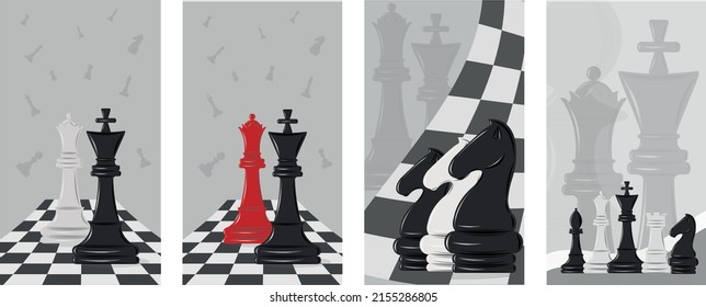 
background for social stais - chess in black and white using chess pieces