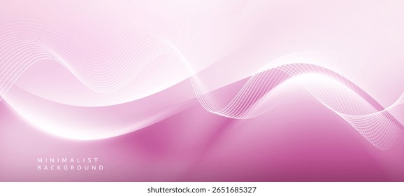 The background is in soft pink and white tones, giving a feeling of sweetness and calmness. It is designed with lines and fine lines that move in gentle waves.