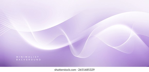 The background is in soft purple and white tones, which gives a sense of calm and gentleness. The design consists of lines and fine lines that move gently in a wavy pattern.