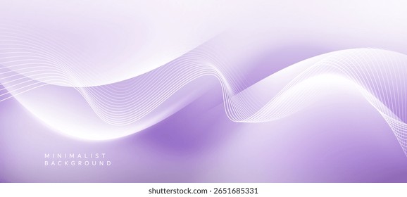 The background is in soft purple and white tones, which gives a sense of calm and gentleness. It features a pattern of lines and fine lines that move in gentle waves.