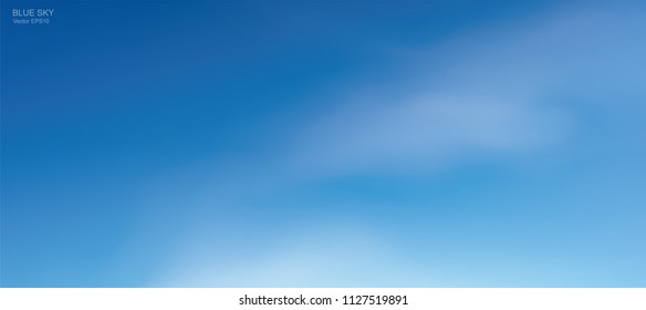 Background of soft white clouds against blue sky. Abstract sky for natural background. Vector illustration.