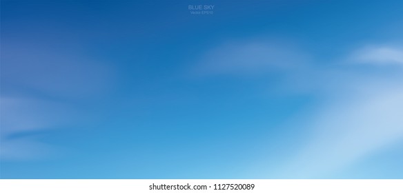 Background of soft white clouds against blue sky. Abstract sky for natural background. Vector illustration.