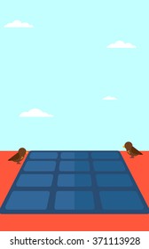 Background of solar panel on the roof.