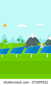 Background of solar power station in the mountain.