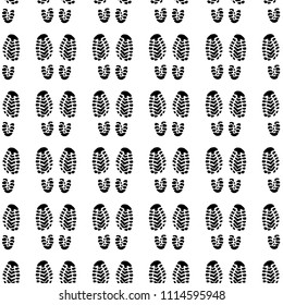 Background of the sole of men's shoes. Hand drawn  print shoes and bare feet. Doodle formation of soldiers.  Vector structure of a soldier.