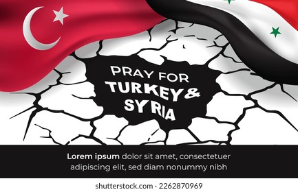 Background solidarity with Turkey and Syria because of the earthquake disaster