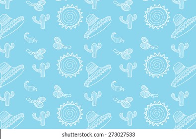 background of a sombrero and maracas and chili