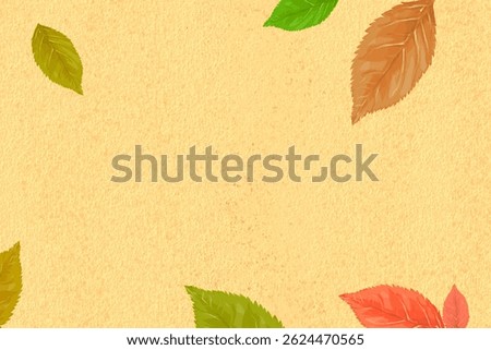 background with some leaves on the beach sand