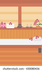 Background of spa center vector flat design illustration. Vertical layout.