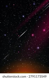 Background space sky universe at night with starry,star and cloud.Vector dream black dark blue sky,starlight, comet  light cosmic in midnight.Ramadan Design cosmos texture in deep astrology satellite