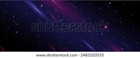 Background space sky universe at night with starry,star and cloud.Vector dream black dark blue sky,starlight, comet  light cosmic in midnight.Ramadan Design cosmos texture in deep astrology satellite