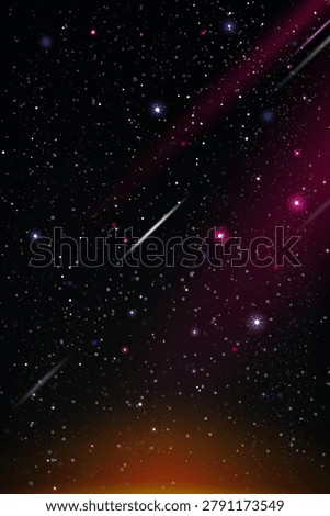 Background space sky universe at night with starry,star and cloud.Vector dream black dark blue sky,starlight, comet  light cosmic in midnight.Ramadan Design cosmos texture in deep astrology satellite