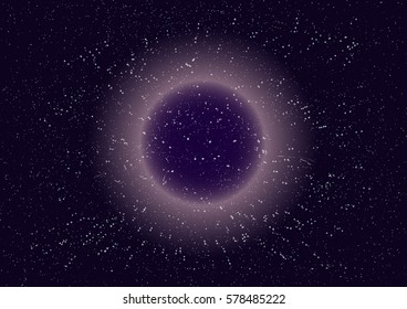 Background of space with stars and planet