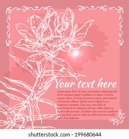 Background with space for text with contours lily