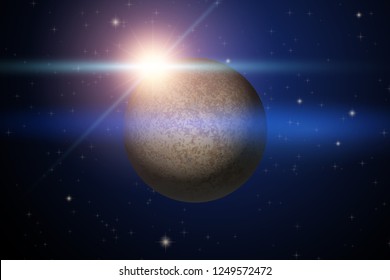 Background of Space with unknown planet. Science Matters Astronomy. Abstract scientific background. Editable Vector Illustration.