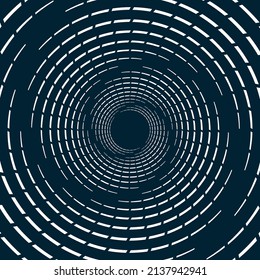 Background Speed lines in circle form. Design element for frame, logo, tattoo, web pages, prints, posters, template, abstract vector background. Particle  motion trails.