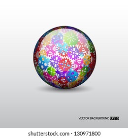 Background with sphere with gears. EPS10 vector