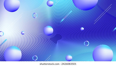 Background with spheres lines vector design in eps 10