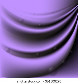 Background, spheres on violet fabric. Vector illustration.