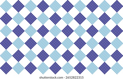 fundo com esferas, padrão sem costura com diamante xadrez luz azul tom verde e branco redondo xadrez bloco padrão repetição, imagem repleta, design para impressão de tecido