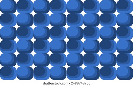 background with spheres, seamless pattern with round squares, blue tone and white round block checkerboard multiple layer repeat pattern, replete image, design for fabric printing