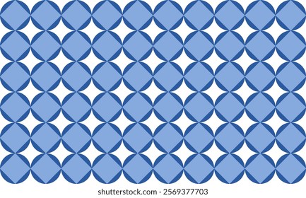 background with spheres, seamless pattern with round squares checkerboard with star, blue tone and white round block checkerboard repeat pattern, replete image, design for fabric printing