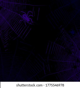 Background with spider web. Happy Halloween. Vector illustration