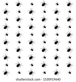 Background with spiders for decoration Halloween holiday cards. Vector illustration with wild flying creatures.
