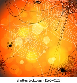 Background with spiders and web