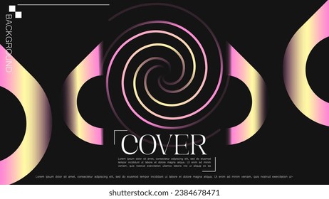 Background spiral lines gradient abstract creative cover page design. Vector illustration. Template business card application