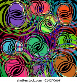 Background of spirals and circles. Calm color schemes for the design of a background or banner from circles and spirals