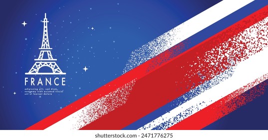 Deporte de fondo, textura grunge, bandera de Francia,
Vector de ilustración