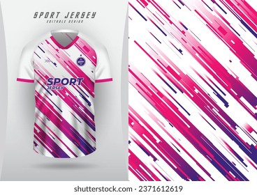 Background for sports, jersey, football, running jersey, racing jersey, cycling, white background, striped pattern, diagonal square, gradient, blue, purple, pink.