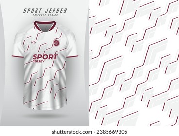 background for sports jersey football jersey running racing jersey, white and red zigzag pattern.