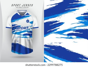 Background for sports jersey, football shirt, running shirt, racing shirt, blue and white pattern with white and blue design.