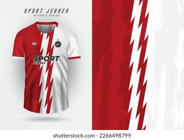 Antecedentes para la camiseta deportiva, la camiseta de fútbol, la camiseta de carreras, el patrón, las rayas laterales rojas y blancas.