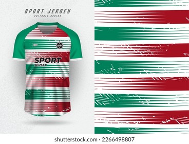 Background for sports jersey, soccer jersey, running jersey, racing jersey, green and red stripes pattern.