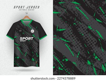 Background for sports jersey, soccer jersey, running jersey, racing jersey, black and green pattern.