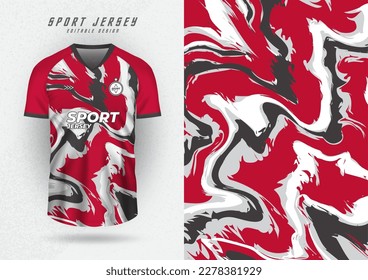 Antecedentes para la camiseta deportiva, la camiseta de fútbol, la camiseta de carreras, el patrón de olas de agua en color rojo.